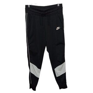 Nike Womens Joggers Size S Black White Stripe Drawstring Athletic Gym